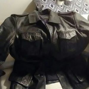 Black leather jacket